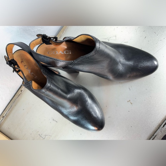 COACH Vintage Black Carmine Slingback Platform Clogs Size 10B - Picture 14 of 15